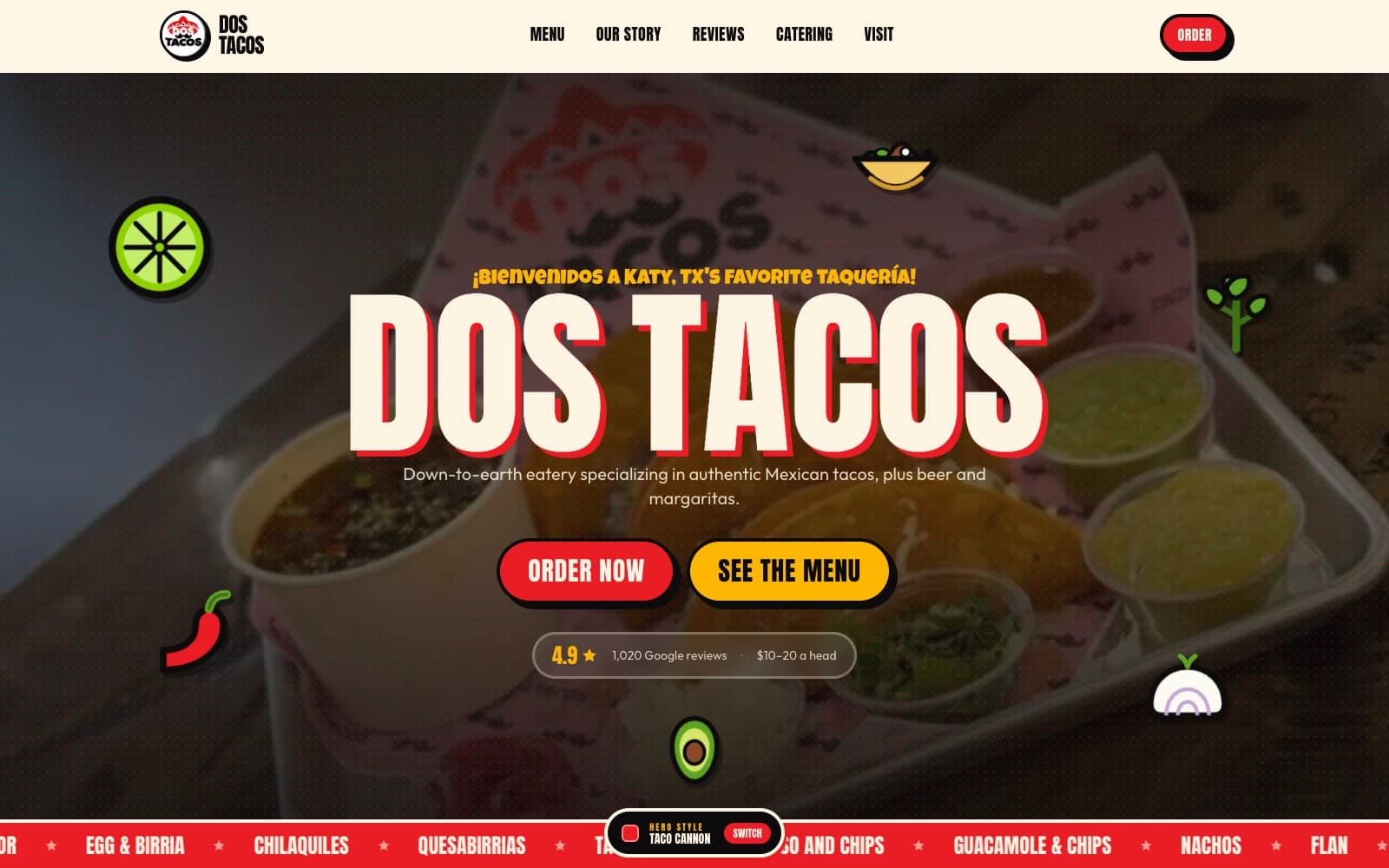 Dos Tacos website designed by Smart Scale — Food Service