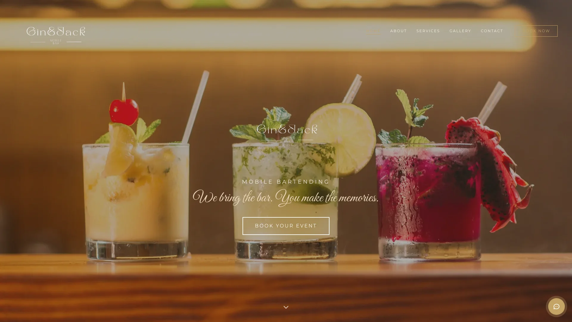 Gin & Jack website designed by Smart Scale — Hospitality / Events