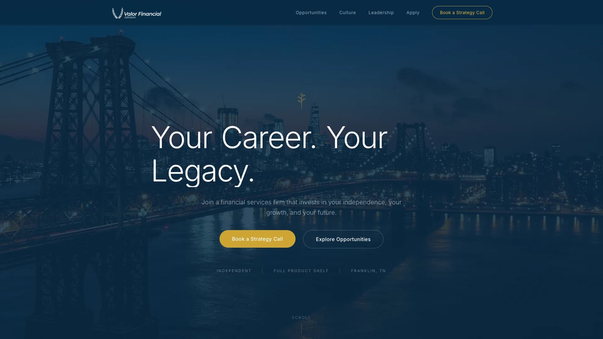 Valor Financial Advisors website designed by Smart Scale — Financial Services